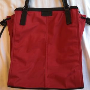 Burberry Red Nylon Tote